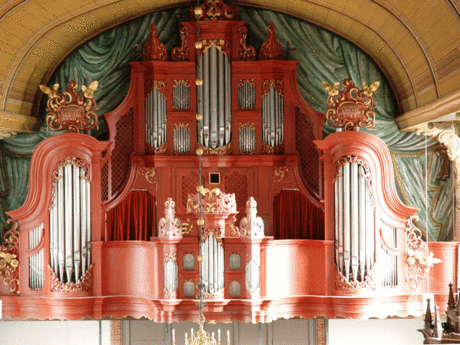 Nahaufnahme einer Arp-Schnittger-Orgel in Weener